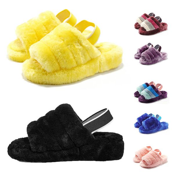 

furry slides winter womens slippers warm girls indoor classical cotton snow dlippers women sandals shoes