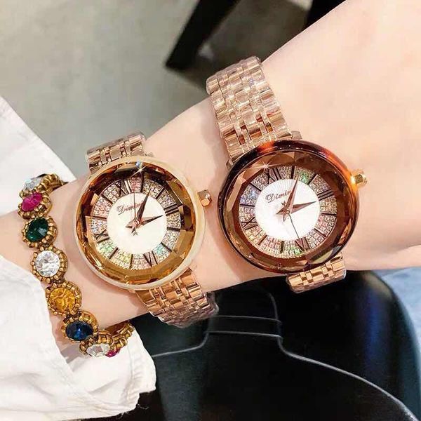 

chronograph quartz watch women bracelet watches diamond wristwatch ladies dress watch clock dimini, Slivery;brown