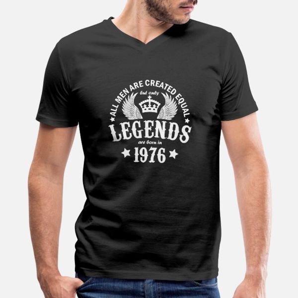 

legends are born in 1976 t shirt men designer 100% cotton o neck gents anti-wrinkle humor spring letter shirt
