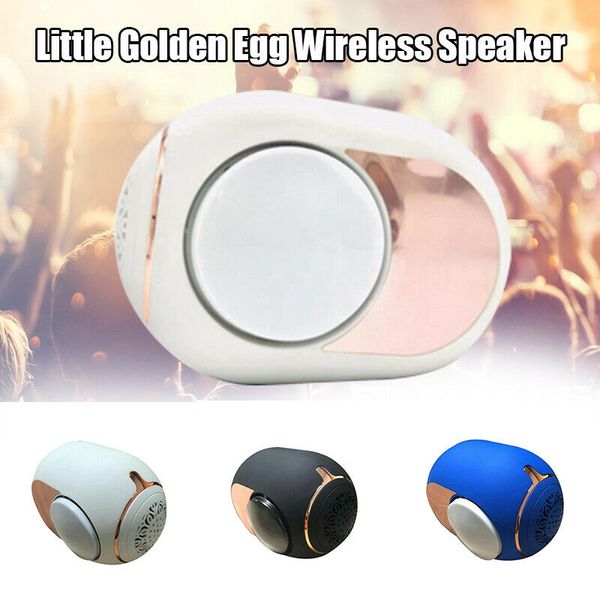 Frete grátis Portátil dourado pequeno ovo falante Bluetooth sem fio Cartão Subwoofer Speaker Super