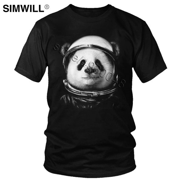 

funny space panda t shirts for men breathable cotton tees o neck short sleeve astronaut tshirt fashion graphic t-shirt gift