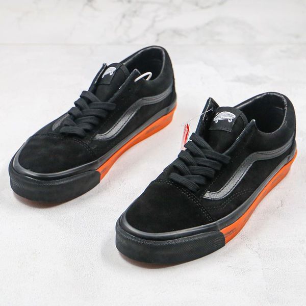 

2020 new canvas shoes black orange wtaps letter logo print vault by wtaps oid skool men women skate shoes