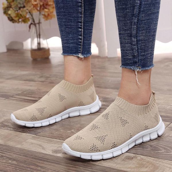 

fashion mesh shoes women summer soft sneakers outdoor mesh casual slip-on sports shoes running breathable sneakers, Black