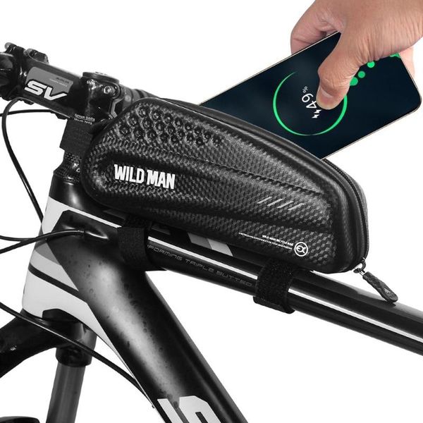 

car & truck racks wild man hard bicycle bags mtb bike frame front head tube saddle pouch road storage bag tail repair tool