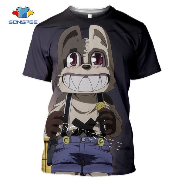 

comic men hunting anime ragdoll gleipnir summer 3d print shirts plus size humor kawaii men clothing