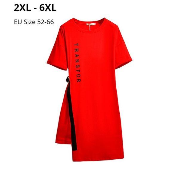 

plus size 6xl 5xl 4xl 3xl 2xl fashion women short sleeves summer dresses femme elegant black red cotton t-shirt slim casual, White;black