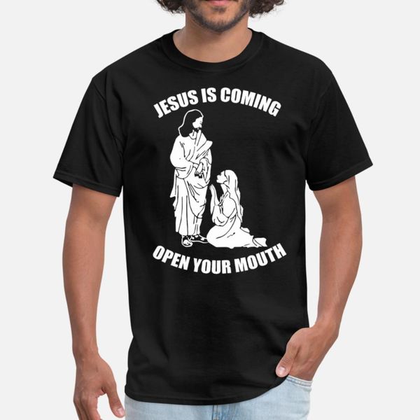 

jesus is coming open your mouth atheist atheism t shirt men customized cotton o neck kawaii gift funny summer letters shirt
