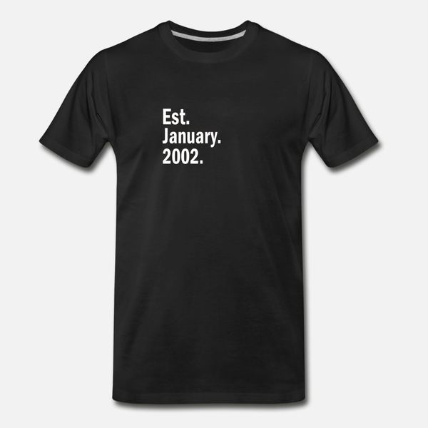 

est january 2002 t shirt men character cotton s-xxxl pattern fitness comfortable summer style outfit shirt