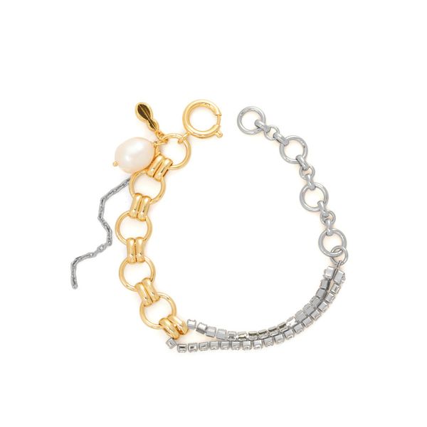 

2020 new bracelet natural pearl shiny metal bracelet, Golden;silver