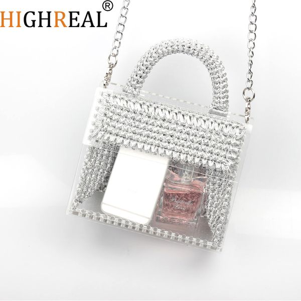 

женщины акриловая очистить кошелек симпатичный прозрачный crossbody сумка партии сумочка 2020 новый летний мешок цепи плеча