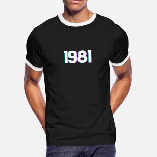 

1981 t shirt men printed short sleeve crew neck cool gift new fashion summer leisure shirt