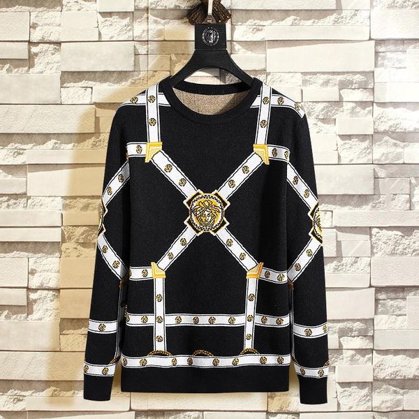 

2020 autumn winter mens sweaters comfortable soft pullover cotton casual o-neck sweater jumpers thin male knitwear jumper, Black;brown