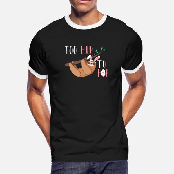 

easter too hip to hop sloth bunny t shirt men personalized short sleeve s-xxxl trend anti-wrinkle casual summer style formal shirt
