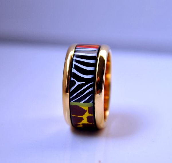 

wild africa series 18k gold-plated enamel rings ring for women band rings for gift, Silver