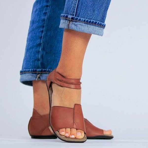 

women summer chunky low heels sandals shoes woman vintage pu leather gladiator plus size sandalias mujer sapato feminino n505, Black