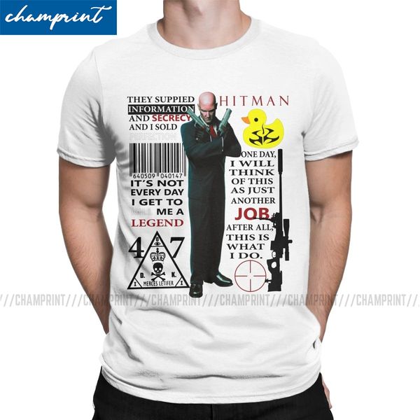 

men's t-shirts hitman agent 47 video game casual cotton tee shirt short sleeve t shirt round neck clothing 6xl
