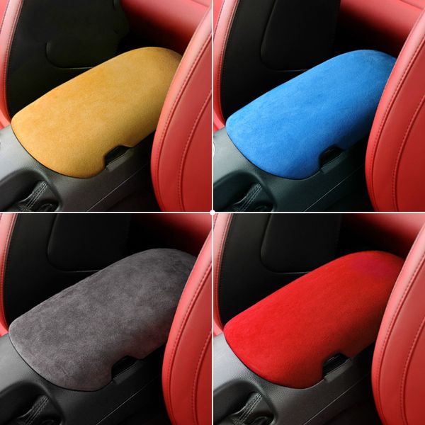 

alcantara wrap for ford mustang 2015-2020 car armrest box panel trim cover abs car styling stickers decals interior accessories