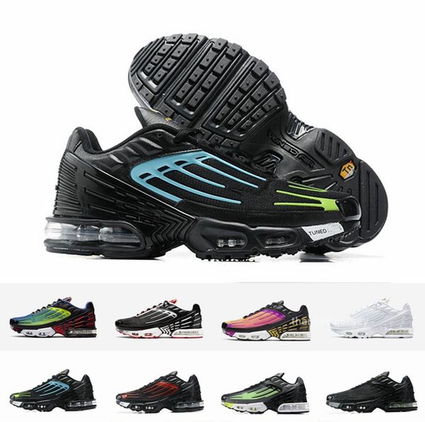 

2020 plus iii 3 tn mens tuned running shoes classic outdoor tn black white red sport shock sneakers men requin air grey spider