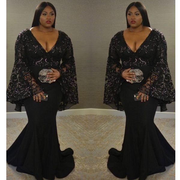 

plus size mermaid prom dresses for women vestido elegante black prom dress