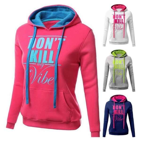

autumn winter women hooded hoodies casual letters sweatshirt(yq-67, Black
