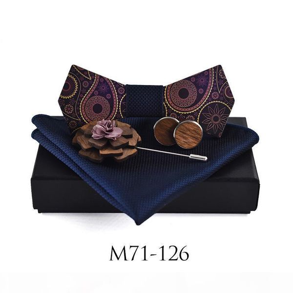 

новый дизайн мужская платок bow tie запонки комплект вуд bowties свадебный костюм дела деревянные бабочках платочки, Blue;purple