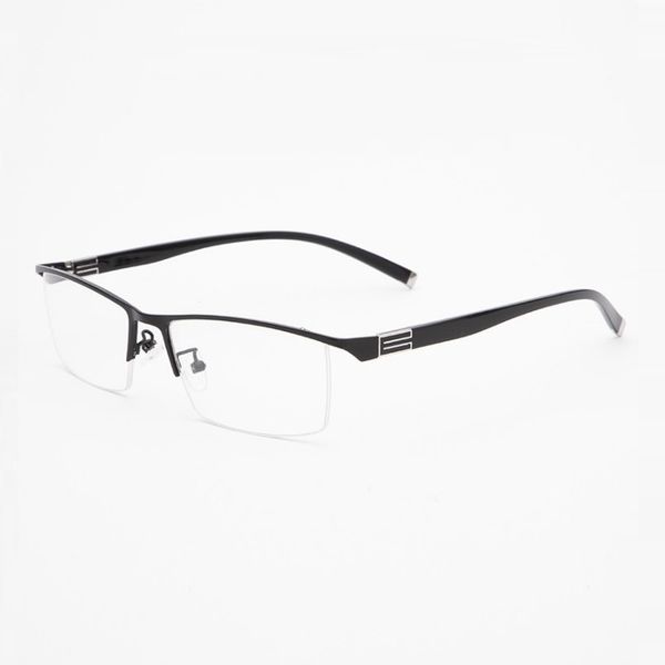 

w-143 men myopia glasses frame simple steel plate half-rim glasses-computer eyeglasses eyewear white-collar frame eyewear male, Black