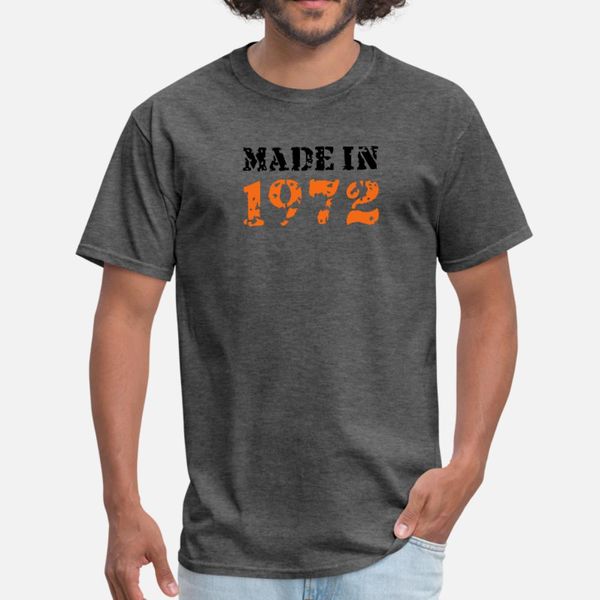 

made in 1972 t shirt men customized tee shirt round collar standard fit comfortable summer letter shirt