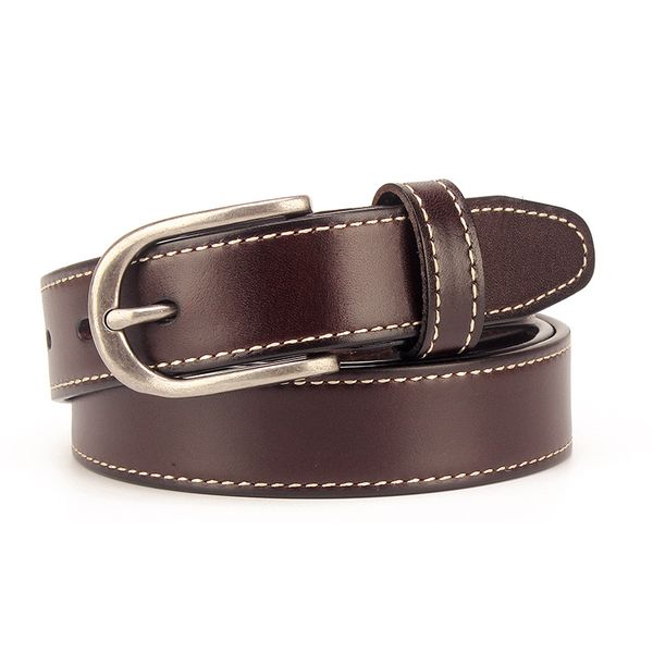 

leather belt ms. full-grain leather leather han edition 2.8cm wide belt simple pin buckle fashion casual wild waistband, Black;brown