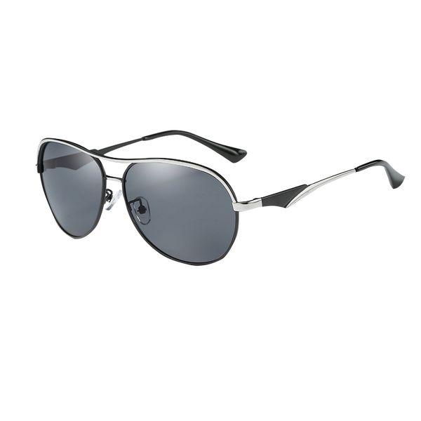 

new fashion men's hd polarized sunglasses pilot driving glasses alloy frame eyewear with gift package, White;black
