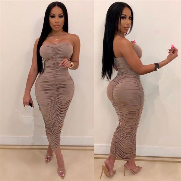 

womens dresses irregular ruched long dress summer fashion casual club party women clothing strapless bodycon, Black;gray