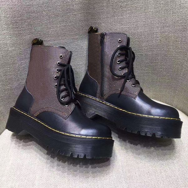 

new women platform ankle boots martin boots jadon smooth black lace up shoes designercombat boot motocycle boots