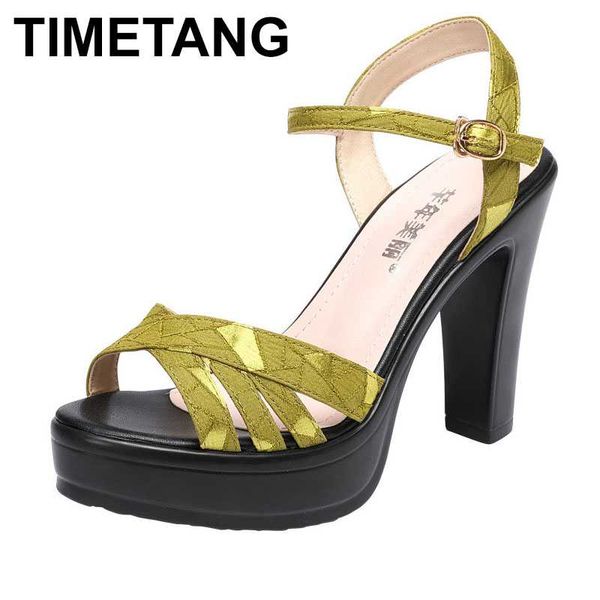 

timetangfashion strap buckle sandals 2020 new women shoes casual stitching big size 34-43 leisure high heels ladies sandals, Black