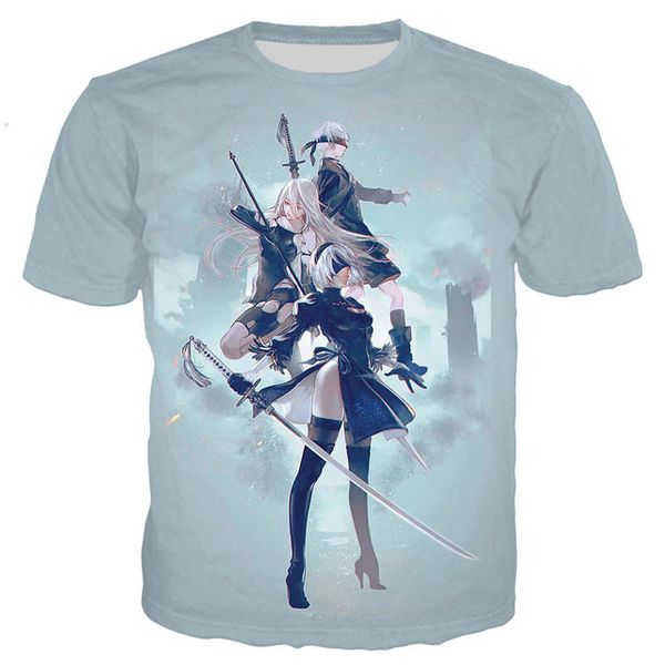

new cool anime nier automata 3d print shirts hippie anime aesthetic men clothing