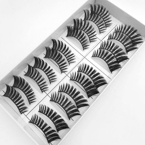 

10pairs 3d mink handmade false eyelashes long cross extension lashes