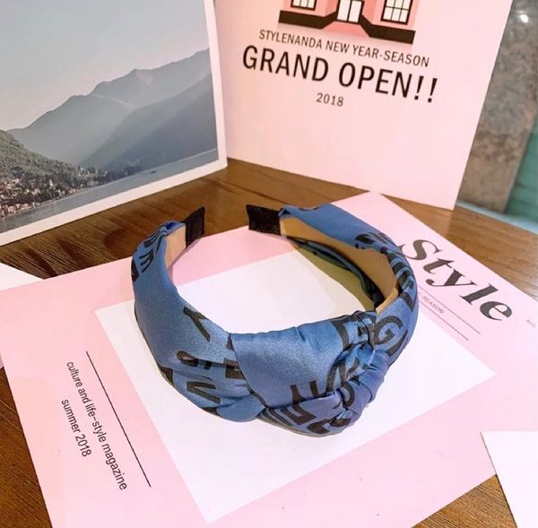 

letter pattern headbands wide striped cute hair hoop for women hairbands with cloth wrapped for girls, Silver