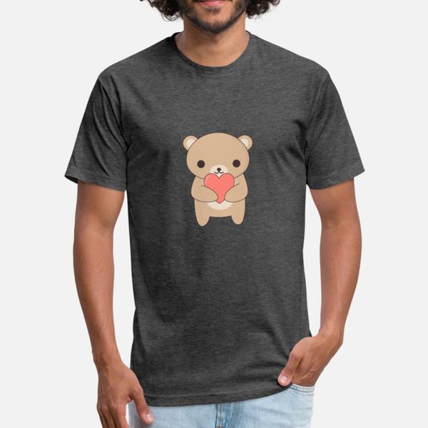 

brown bear with a heart t shirt men designs 100% cotton s-xxxl natural sunlight casual summer style novelty shirt