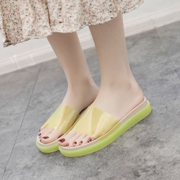 

2020 women slippers summer beach slides transparent flip flops ladies fashion slippers home female indoor woman shoes for women, Black