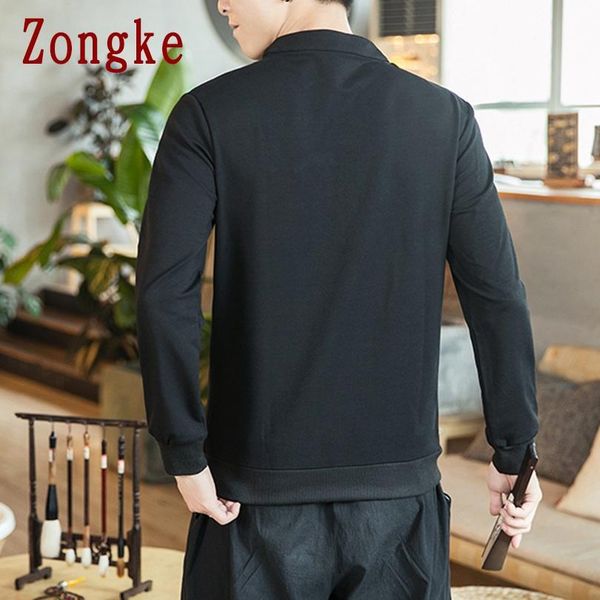 

zongke chinese dragon embroidery sweatshirt men streetwear hip hop harajuku sweatshirts men street wear sweatshirt 5xl 2019, Black