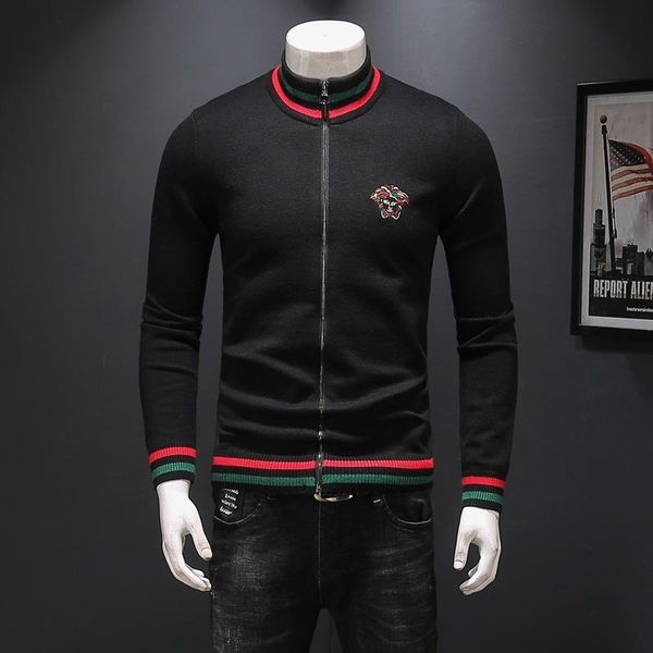 

men's wear 2020 man autumn men knitting blouses fashionable and exquisite sweater embroidery, Gray