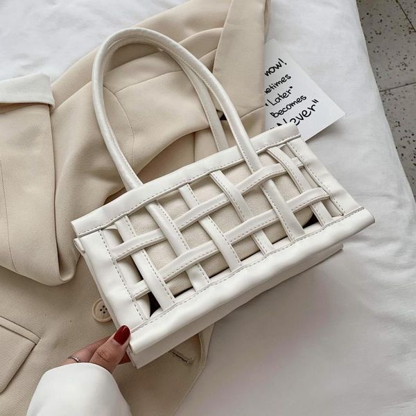 

waffle cutout armpit bag small hand bags for women 2020 summer elegant shoulder bags female travel luxury beach handbags