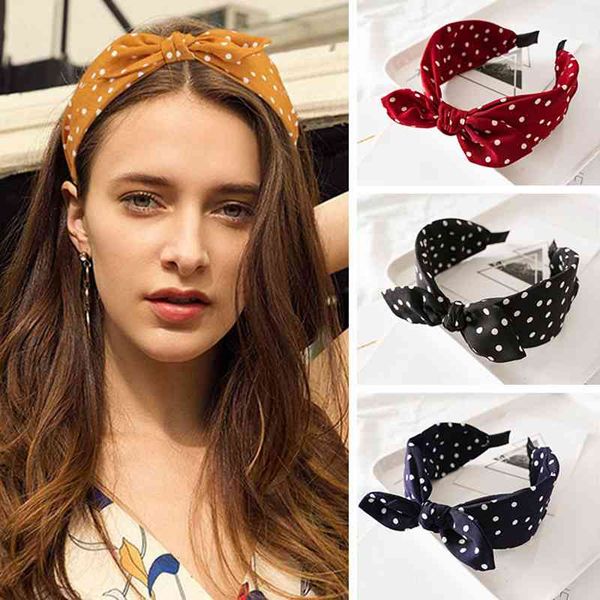 

ears headband women dot print bow hairband girls hair hoop band headdress hair accessories