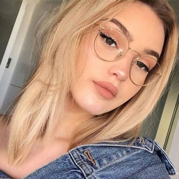 

new classic gold frame clear glasses elliptical shape women men glasses male female optical women's oculos, Black