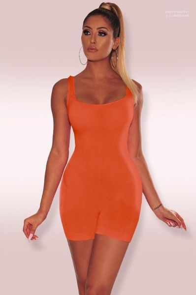 

women solid slim fit playsuits shorts sleeveless backless beach rompers candy color, Black;white