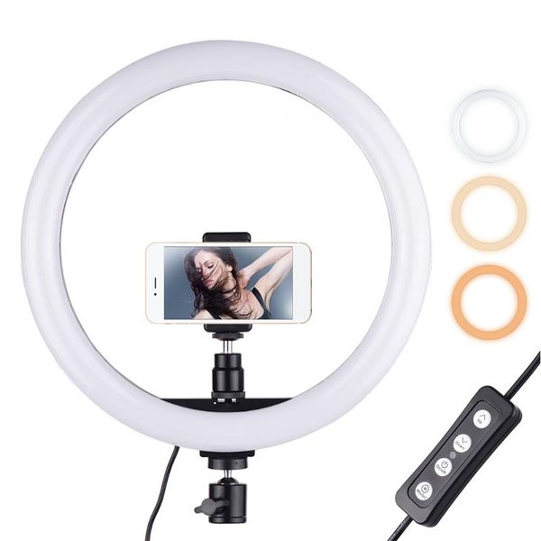 

cz ru stock 24w mini led ring light selfie lamp 2700-5500k led video fill light studio ring p selfie lamp