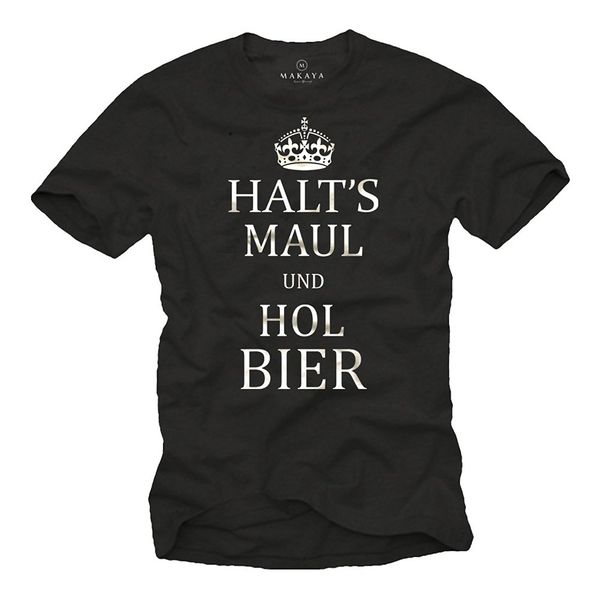 

2019 new summer slim tee shirt rude men's t-shirt wiht german slogan - shut up and bring beer