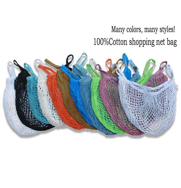 Einkaufstaschen Handtaschen Shopper Tote Mesh Net Knit Baumwolltaschen Wiederverwendbare Obst-Obst-Aufbewahrungstaschen Handtasche Faltbar Home Grocery Tote LSK1007