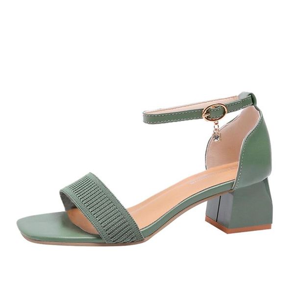 

sagace женщины сплошной цвет высокий каблук сандалии комфорт лето плюс размер обуви дамы элегантные пятки пряжки ремешка толстые pump обувь, Black