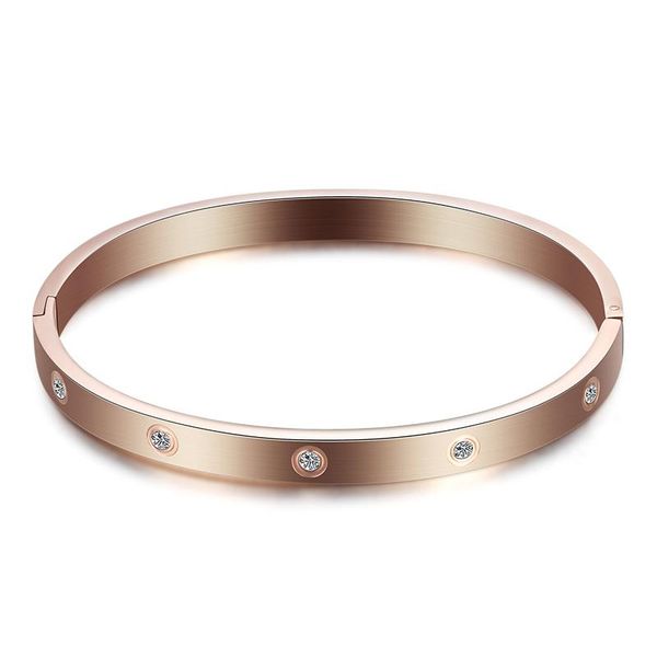 

new fashion classic women's bangles for women gold silver color rose rhinestone bracelet cuff simple trendy jewelry, Black