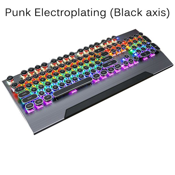 

real mechanical keyboard metal round keys punk typing keyboard e-sports for computer lapgaming led backlit
