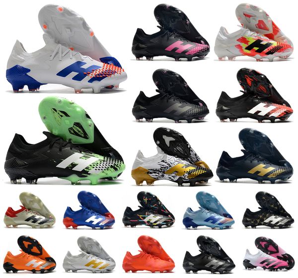 

2020 predator mutator 20.1 low fg signal green pp paul pogba mens boys soccer football shoes 20+x cleats boots us6.5-11
